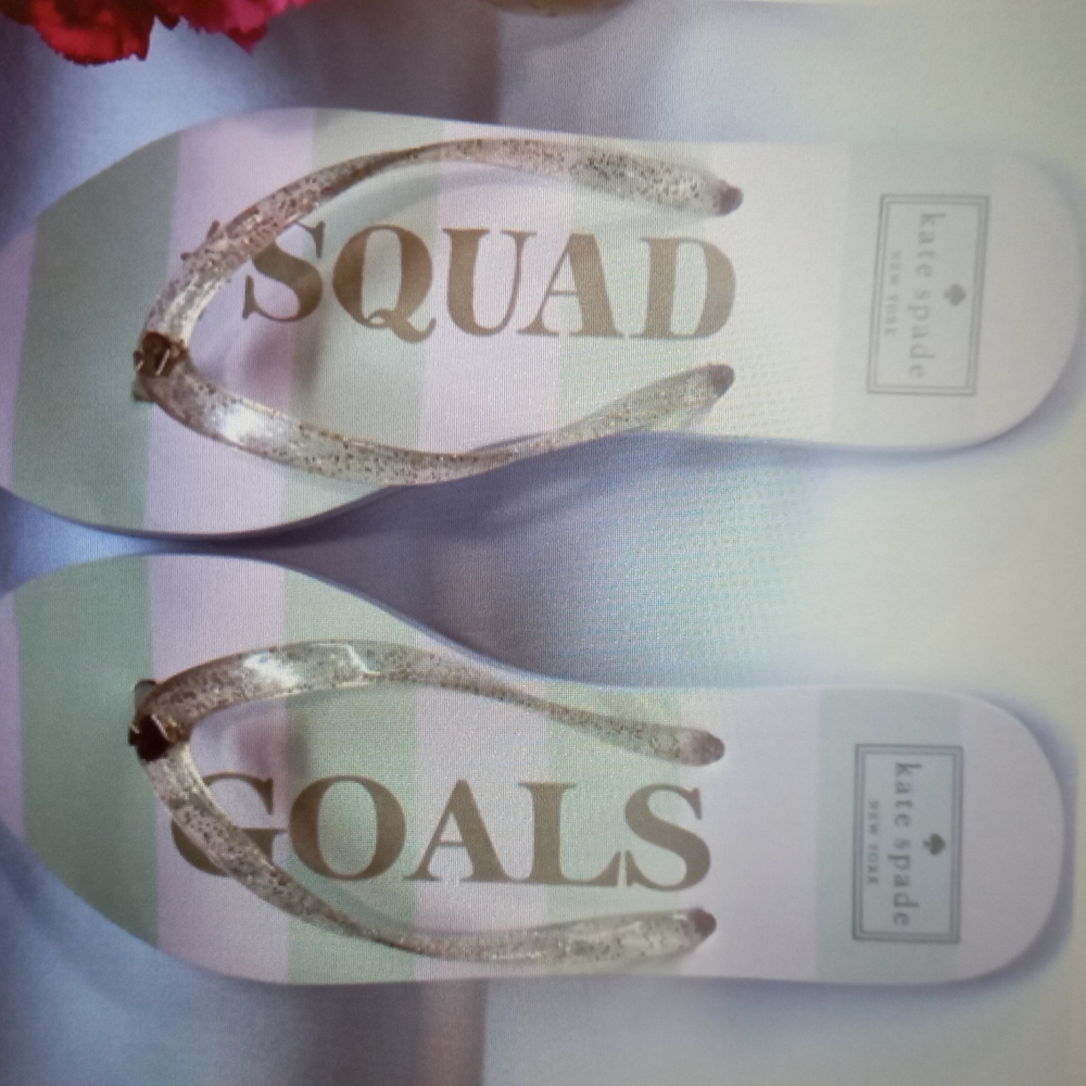 NIB Kate Spade flip flops squad goals size 7